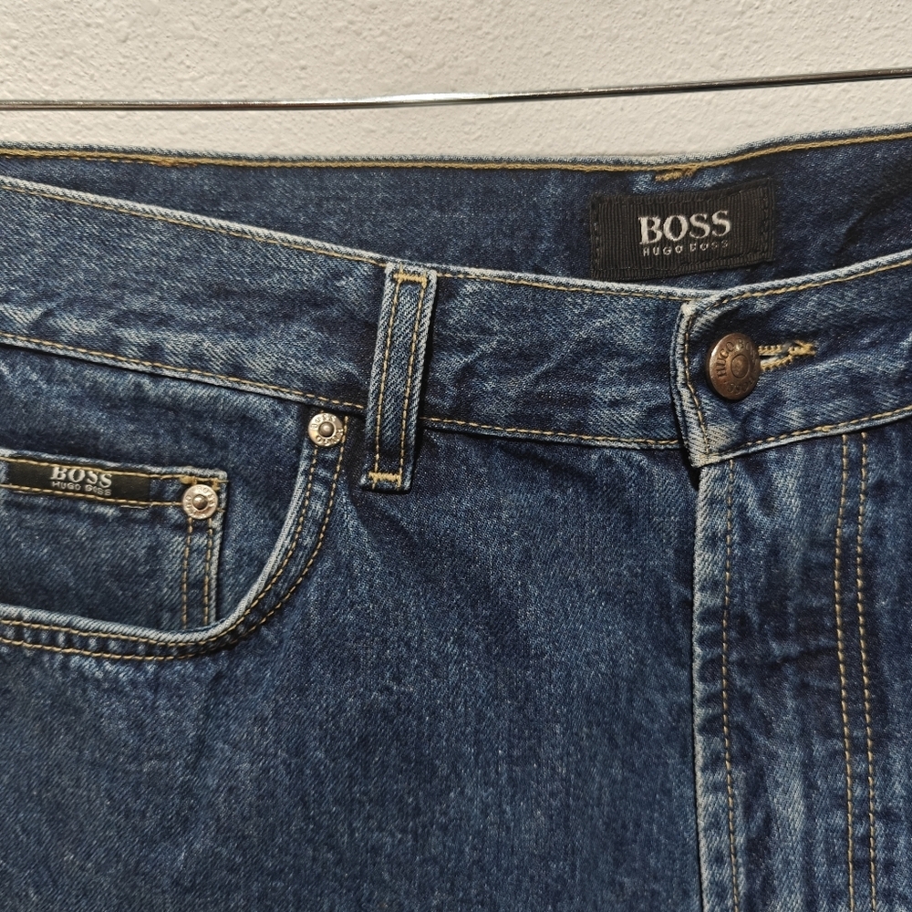 Boss Hugo Boss Straight Leg Jeans Mens 36 Short Inseam 27" Made in Italy - Picture 4 of 9